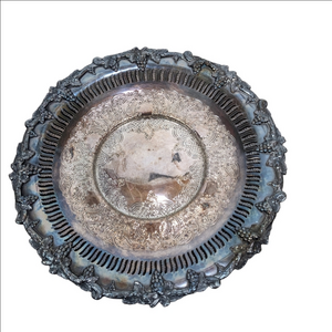 Sterling Silver Plated Copper Sheffield Reproduction Pierced Plate
